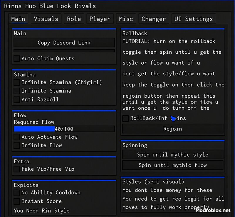 BLUE LOCK: RIVALS INF Spins Script OP được Bandishare cung cấp có gì?