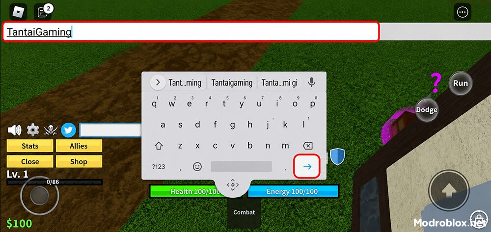 Nhập mã Code Blox Fruit
